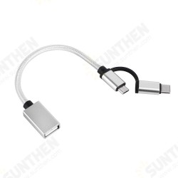 Type-C 2-In-1 OTG Micro USB Adapter Convertor For Huawei P30 P40 Mate 40 Pro OnePlus 8Pro 8T Type-C 2-In-1 OTG Micro USB Adapter Convertor For Huawei P30 P40 Mate 40 Pro OnePlus 8Pro 8T