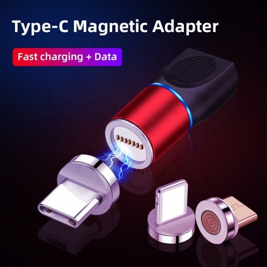 Type-C/Micro USB Mobile Phone Magnetic Adapter Fast Charge Adapter Red Blue Silver Black Super Magnetic Support Data Transmission