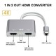 USB-C to Dual HDMI Adapter Converter 4K 60HZ HDMI 2.0 HD Display Support Mirror Mode Expanded For SmartPhone Tablet Laptop Samsung Huawei iPad MacBook