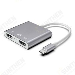 USB-C to Dual HDMI Adapter Converter 4K 60HZ HDMI 2.0 HD Display Support Mirror Mode Expanded For SmartPhone Tablet Laptop Samsung Huawei iPad MacBook USB-C to Dual HDMI Adapter Converter 4K 60HZ HDMI 2.0 HD Display Support Mirror Mode Expanded For SmartPhone Tablet Laptop Samsung Huawei iPad MacBook