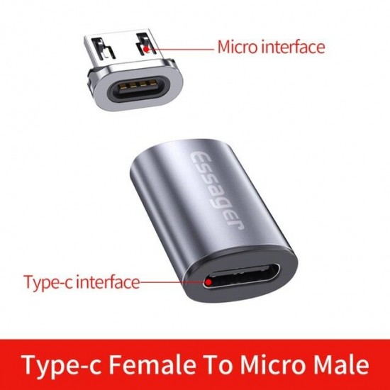 USB Type C Magnetic Adapter USB C Female To Micro USB Male Converter for POCO X3 NFC for Samsung Galaxy Note S20 ultra Huawei