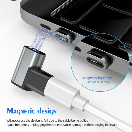100W PD USB 3.1 Type-C To Type-C Magnetic Elbow Adapter 24Pin Fast Charging Convertor For DOOGEE S88 Pro For OnePlus 9Pro For Xiaomi MI10