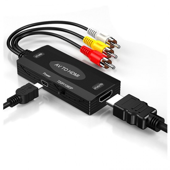HW-1407 HDMI to AV CVSB L/R Video 720P/1080P Video Converter HDMI CVBS Adapter Converter Box for HDTV Projector Set