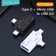 2-In-1 Micro USB+Type-C to USB 3.0 OTG Adapter Converter for Samsung Galaxy Note S20 ultra Huawei Mate40 OnePlus 8 Pro