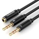 Earphone Splitter 3.5mm Jack Stereo Audio Cable Adapter Male to 2 Female Y-splitter Earphone Extension Cords For Phone Laptop