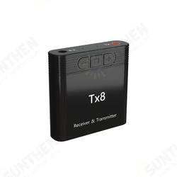 TX8 2 In 1 bluetooth 5.0 Transmitter Receiver Wireless Audio Adapter For TV PC Headphone TX8 2 In 1 bluetooth 5.0 Transmitter Receiver Wireless Audio Adapter For TV PC Headphone