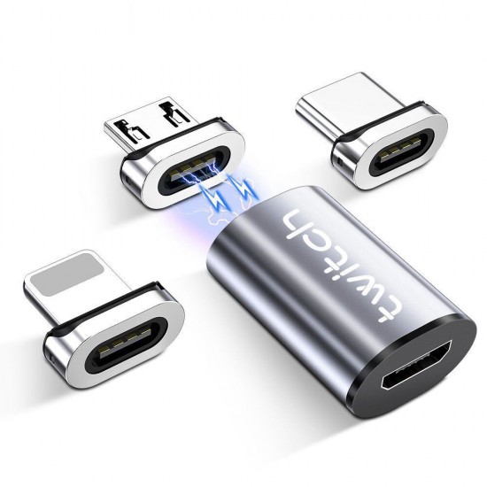 3 In 1 Mini Micro USB Type C Magnetic Adapter For Hauwei P30 Pro P40 Mate 30 Mi10 Note 9S S20