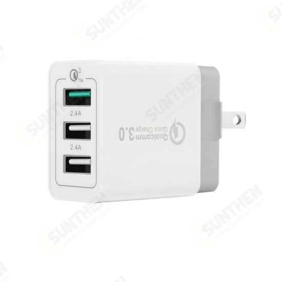 3 USB Ports 3A QC3.0 US Wall Travel Charger For iphoneX 8/8Plus Samsung S8 Letv 6 mi5 mi 3 USB Ports 3A QC3.0 US Wall Travel Charger For iphoneX 8/8Plus Samsung S8 Letv 6 mi5 mi
