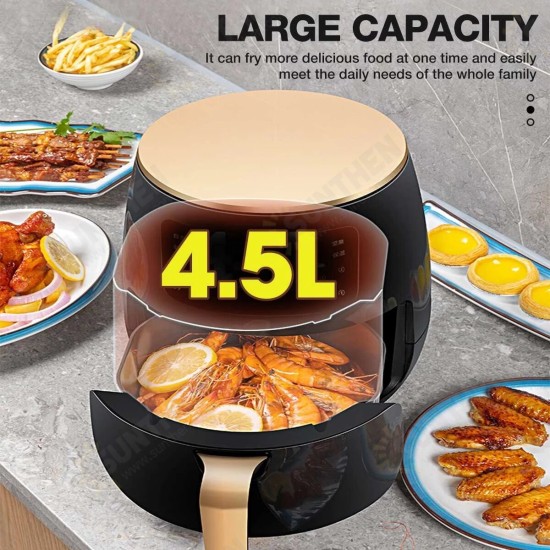 1800W 4.5L Air Fryer Oil Health Fryer Cooker 110V/220V Multifunction Smart Touch LCD Airfryer French fries Pizza Fryer