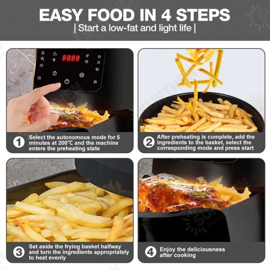 1800W 4.5L Air Fryer Oil Health Fryer Cooker 110V/220V Multifunction Smart Touch LCD Airfryer French fries Pizza Fryer 1800W 4.5L Air Fryer Oil Health Fryer Cooker 110V/220V Multifunction Smart Touch LCD Airfryer French fries Pizza Fryer