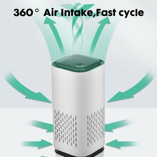Mini Air Purifier With 7-Color Light USB Smart Home Car Fresh Oxygen Ionizer Smoke Cleaner