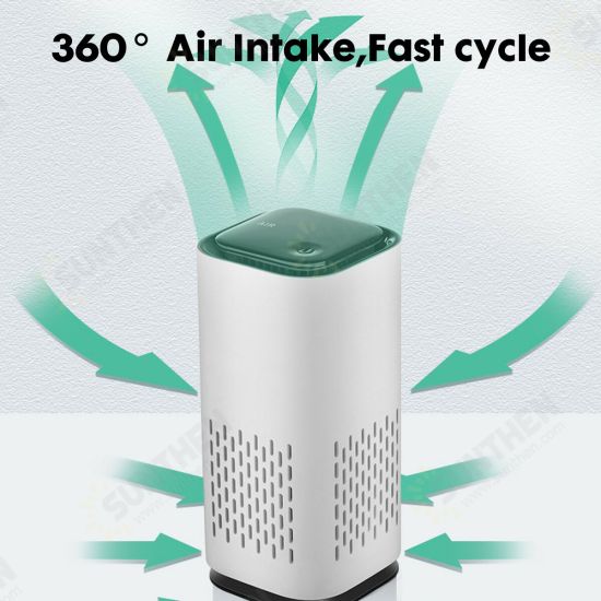 Mini Air Purifier With 7-Color Light USB Smart Home Car Fresh Oxygen Ionizer Smoke Cleaner