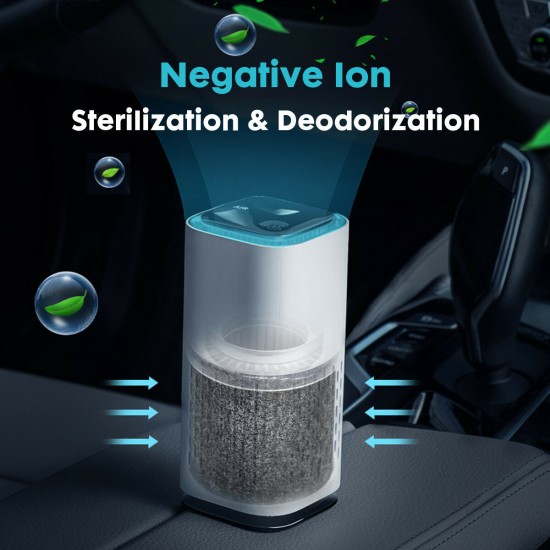 Mini Air Purifier With 7-Color Light USB Smart Home Car Fresh Oxygen Ionizer Smoke Cleaner