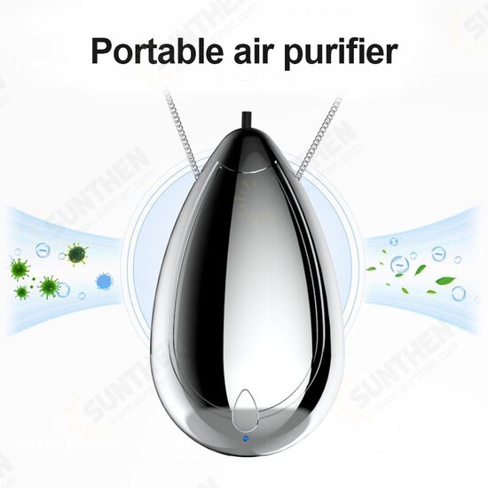 Portable Air Purifier USB Rechargeable Mini Air Cleaner Necklace with Chain