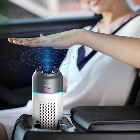 Mini Air Purifier Double-layer Filter Purification USB Charging Low Noise Removal of Formaldehyde PM2.5 for Home Office Car