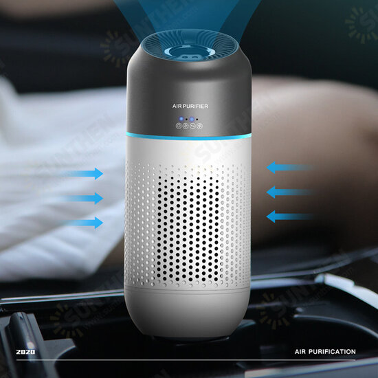 Mini Air Purifier Double-layer Filter Purification USB Charging Low Noise Removal of Formaldehyde PM2.5 for Home Office Car