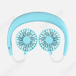 Portable Neck Hanging Fan USB Rechargeable Neckband Sport Lazy Cooler Double Head Cooling Portable Neck Hanging Fan USB Rechargeable Neckband Sport Lazy Cooler Double Head Cooling