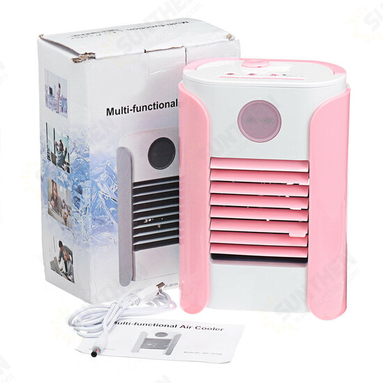 USB Mini Portable Bluetooth Radio Air Cooler Humidifier Conditioning Mute Spray Cooling Fan