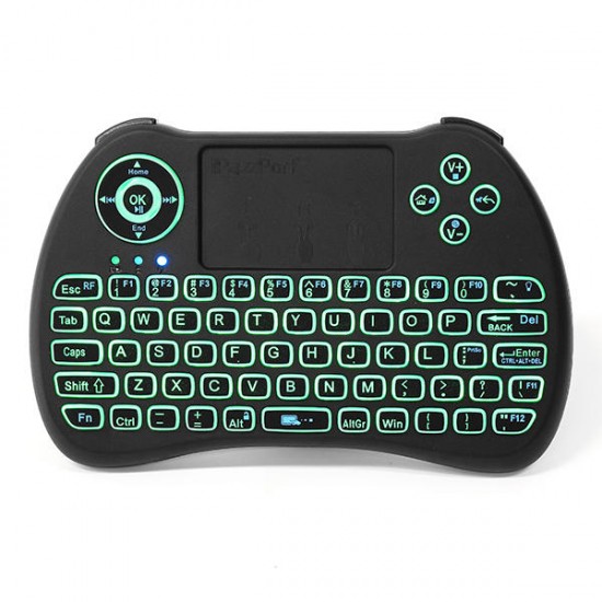 KP-810-21Q 2.4G Wireless Spainish Three Color Backlit Mini Keyboard Touchpad Air Mouse