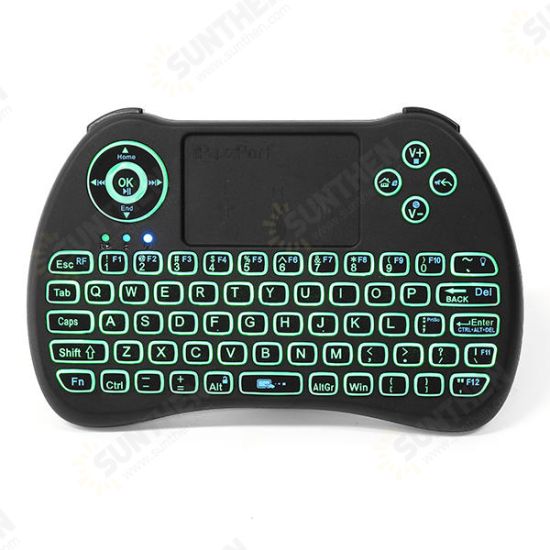 KP-810-21Q 2.4G Wireless Spainish Three Color Backlit Mini Keyboard Touchpad Air Mouse