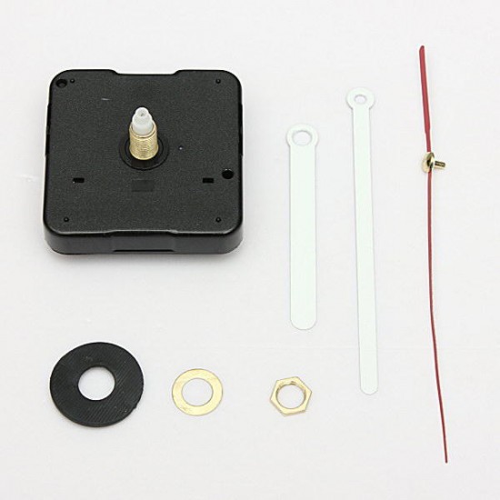 White & Red Hands DIY Quartz Black Wall Clock Movement Repair Parts
