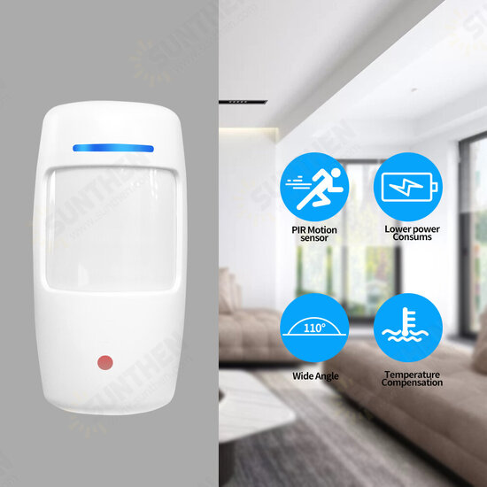 Wireless 433Mhz PIR Motion Sensor Low power consumption 110 Degree Wide Angle for Alarm System