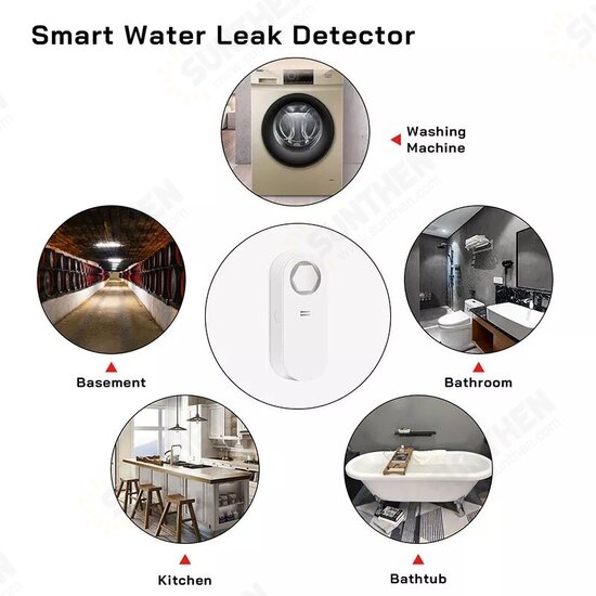 433MHz 120dB Wireless WIFI Waterproof Water Leak Flooding Sensor Alarm with Buzzer