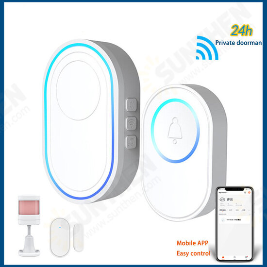Private Model Tuya Wifi Doorbell Smart Doorbell Alarm Can be Equipped with 100 Wireless Sensor