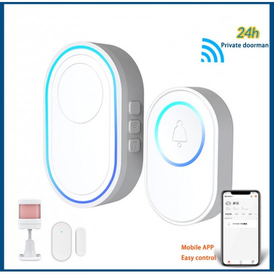 Private Model Tuya Wifi Doorbell Smart Doorbell Alarm Can be Equipped with 100 Wireless Sensor