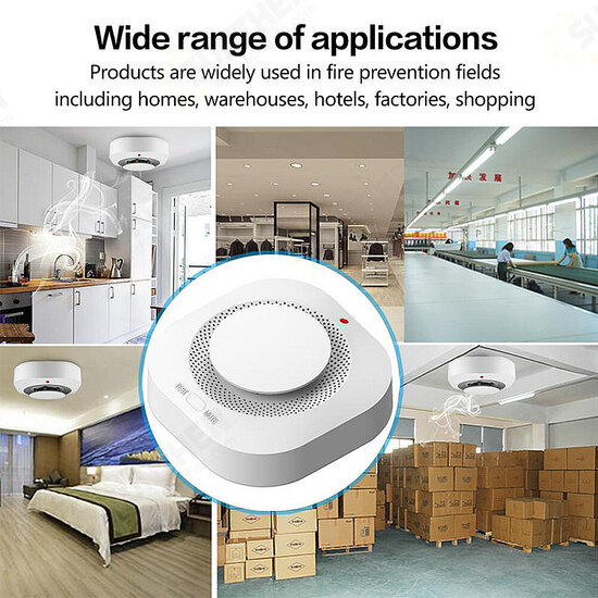 Tuya Wifi Smoke Sensor Fire Detection Alarm Smart Home Security Fire Protection Work with Alexa Google Home