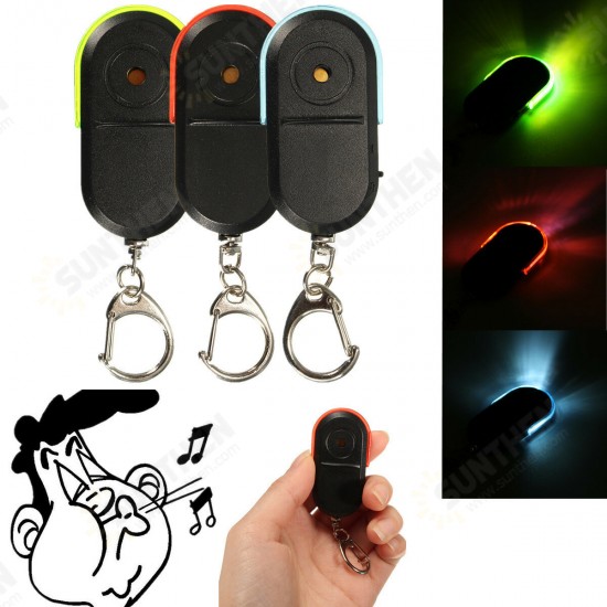 Wireless Anti-Lost Alarm Key Finder Locator Keychain Whistle Sound with LED Light