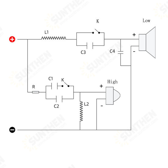 250W WEAH-204 Crossover High and Low Two-way Divider Speaker Modified HiFi High-fidelity Audio Vocal Upgrade Divider