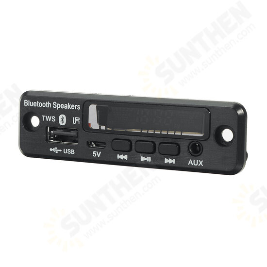 5V Bluetooth 5.0 MP3 Decoder LED Spectrum Display APE Lossless Decoding TWS Support FM USB AUX EQ Car Accessories