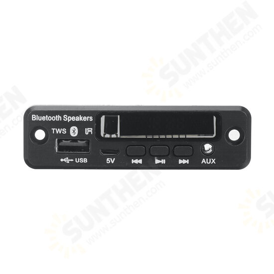 5V Bluetooth 5.0 MP3 Decoder LED Spectrum Display APE Lossless Decoding TWS Support FM USB AUX EQ Car Accessories