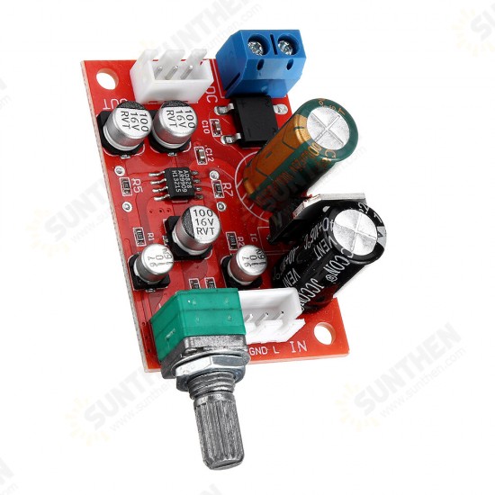 AD828 Operational Amplifier Preamplifier Board Single Power Supply with Volume Potentiometer