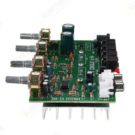 DX0409 Stereo Power Amplifier Board 2.0 Channel Balanced Sound Adjustment Small Power Amplifier Audio Modification For Car Amplifier