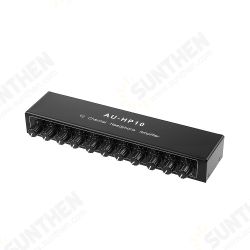 Multi-Channels Stereo Headphone Amplifier 1 Input 10 Output Audio Distributor DC 12-24V NJM4556A Independent Music Volume Control Multi-Channels Stereo Headphone Amplifier 1 Input 10 Output Audio Distributor DC 12-24V NJM4556A Independent Music Volume Control
