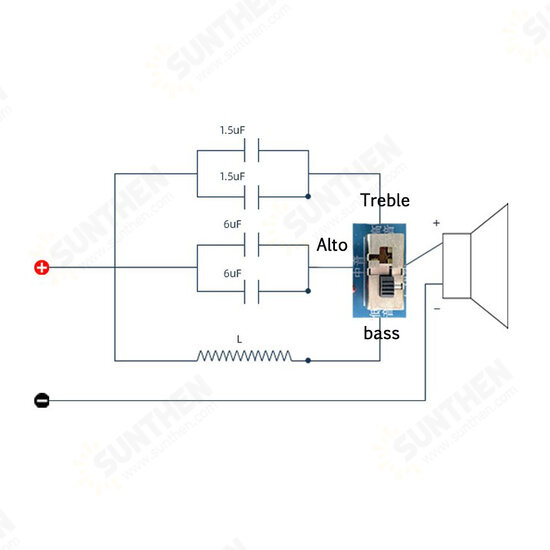 WEAH-D35 Adjustable Coaxial Speaker Treble Midrange Bass Divider Speaker Audio Multi-function Divider