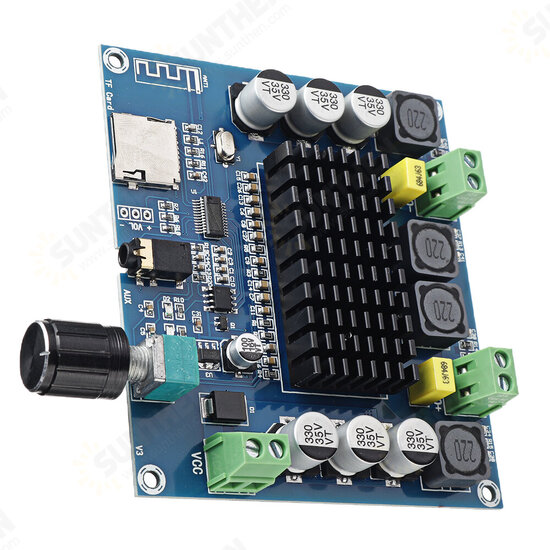 XH-A105 TDA7498 Digital bluetooth Power Amplifier Board Ultra Long Distance Support AUX Onboard Potentiometer Dual 100W