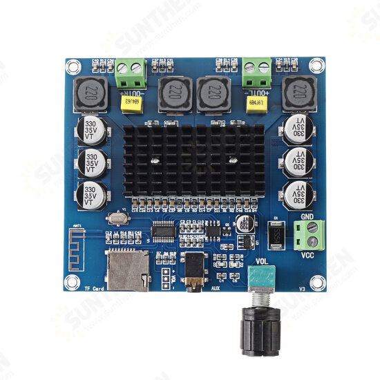 XH-A105 TDA7498 Digital bluetooth Power Amplifier Board Ultra Long Distance Support AUX Onboard Potentiometer Dual 100W