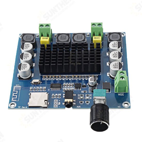 XH-A105 TDA7498 Digital bluetooth Power Amplifier Board Ultra Long Distance Support AUX Onboard Potentiometer Dual 100W