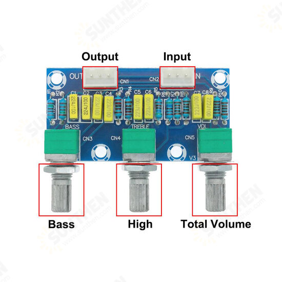 XH-M802 Amplifier Board High and Low Voltage Mixer Tone Board Volume Control Subwoofer PCB Adjustment Amplificador