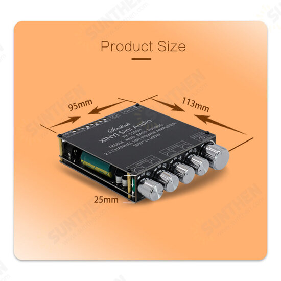XY-S100H TPA3116D2 50Wx2+100W 2.1 Channel bluetooth Audio Power Amplifier Module High and Low Bass Subwoofer XY-S100H TPA3116D2 50Wx2+100W 2.1 Channel bluetooth Audio Power Amplifier Module High and Low Bass Subwoofer