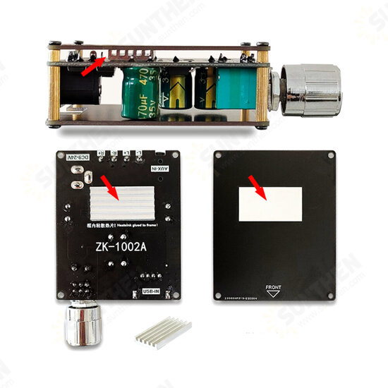 ZK-1002A bluetooth Audio Digital Power Amplifier Board Module 2.0 Stereo Dual Channel 100W+100W