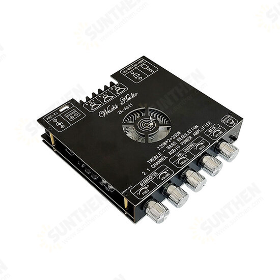 ZK-AS21 TPA3251 2.1 Channel Bluetooth 5.0 Digital Amplifier Board Module High-low Tone Subwoofer 220W*2+350W