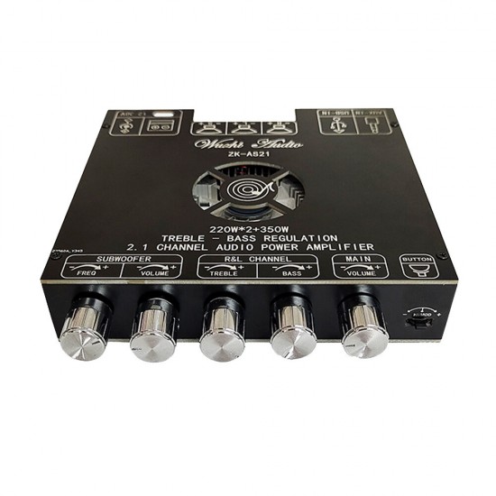 ZK-AS21 TPA3251 2.1 Channel Bluetooth 5.0 Digital Amplifier Board Module High-low Tone Subwoofer 220W*2+350W