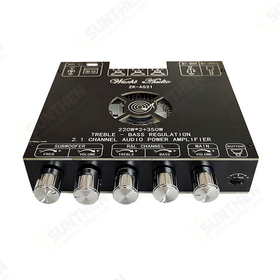 ZK-AS21 TPA3251 2.1 Channel Bluetooth 5.0 Digital Amplifier Board Module High-low Tone Subwoofer 220W*2+350W