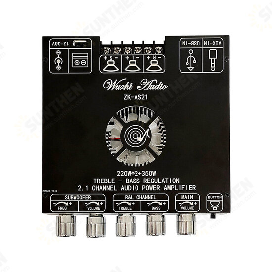 ZK-AS21 TPA3251 2.1 Channel Bluetooth 5.0 Digital Amplifier Board Module High-low Tone Subwoofer 220W*2+350W