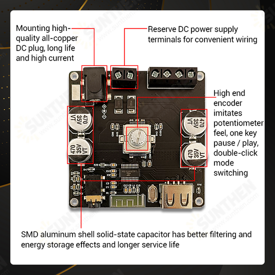 ZK-F1002 Volume Indicator bluetooth Audio Power Amplifier Board Module TPA3116D2 Stereo 100Wx2