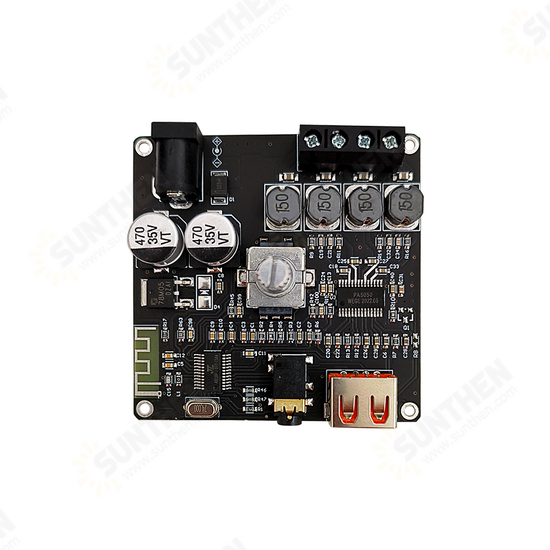 ZK-F502E Cool Volume Indicator Bluetooth Audio Power Amplifier Board Module LC Filter Stereo 50W+50W